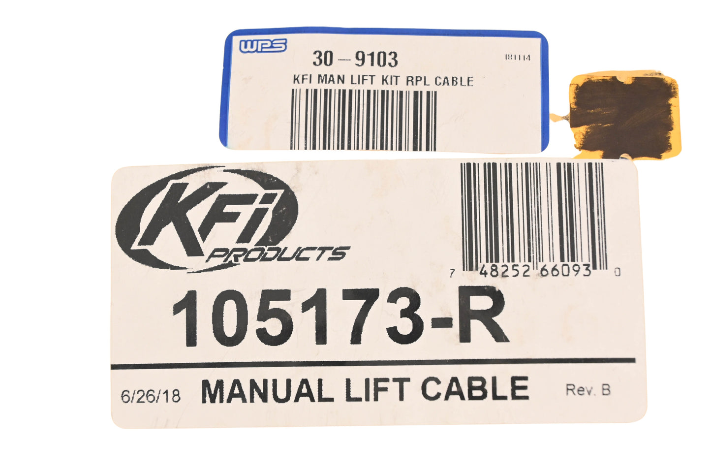 KFI 105173-R, 30-9103 Manual Lift Cable 39.5" NOS