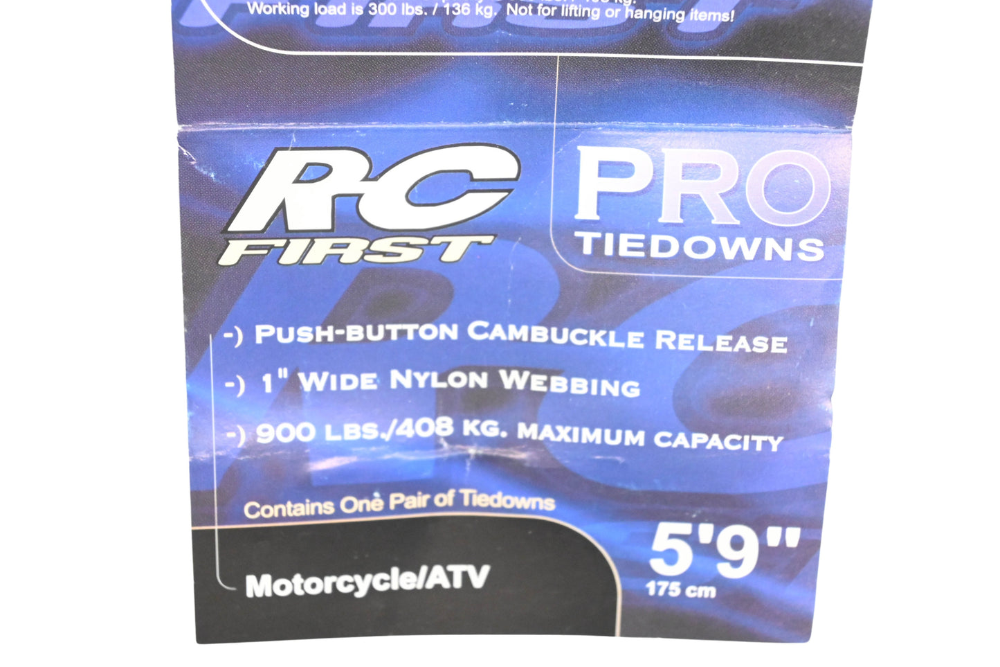 RC First ZM008-22 Push Button 5'9"x1" Tie Down Strap NOS