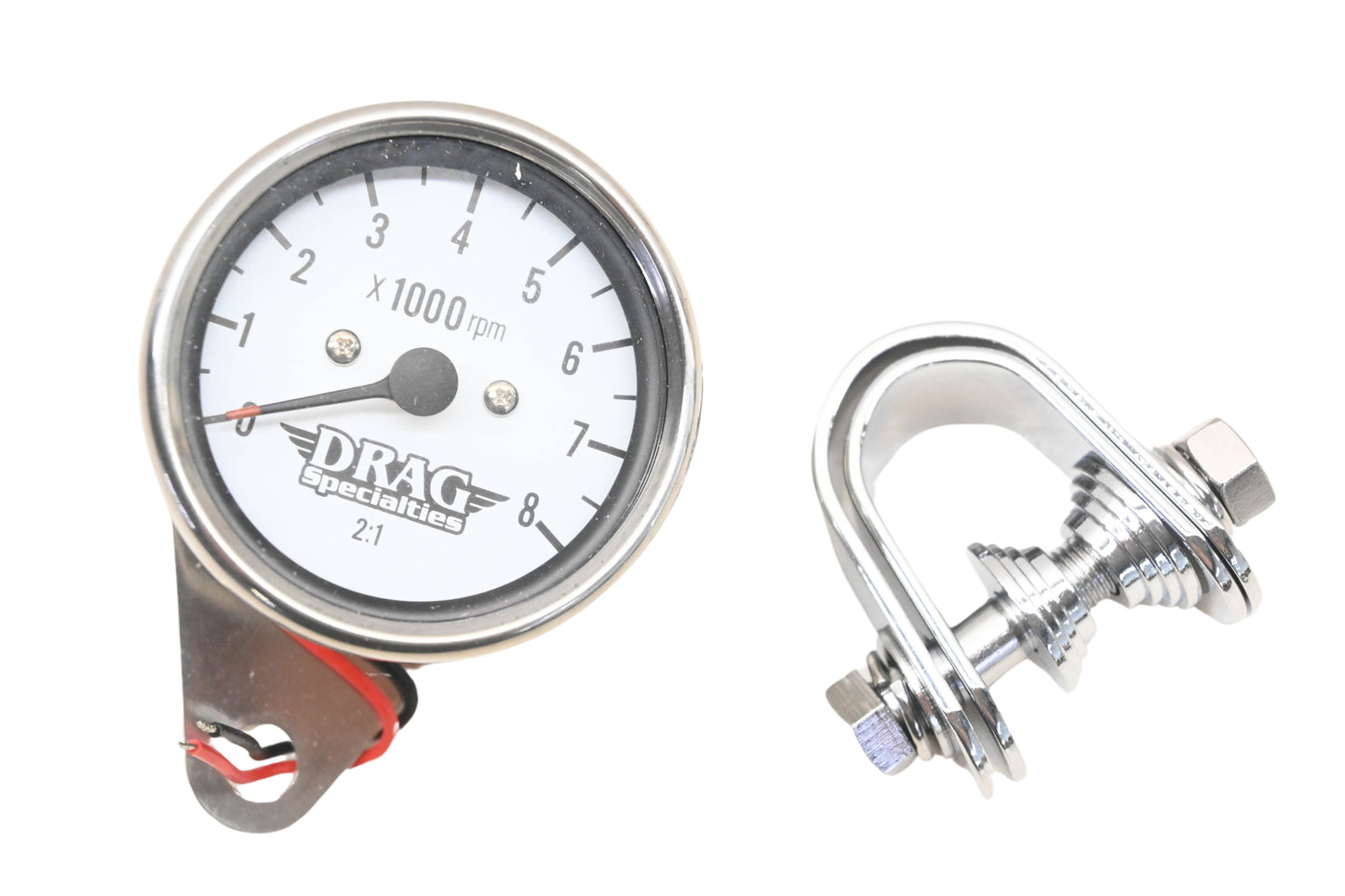 Drag Specialties DS244137 White Face Tachometer Kit NOS