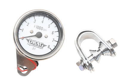 Drag Specialties DS244137 White Face Tachometer Kit NOS