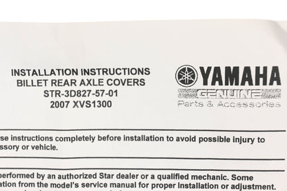New OEM Yamaha STR-3D827-57-01 Billet Rear Axle Cover Kit NOS