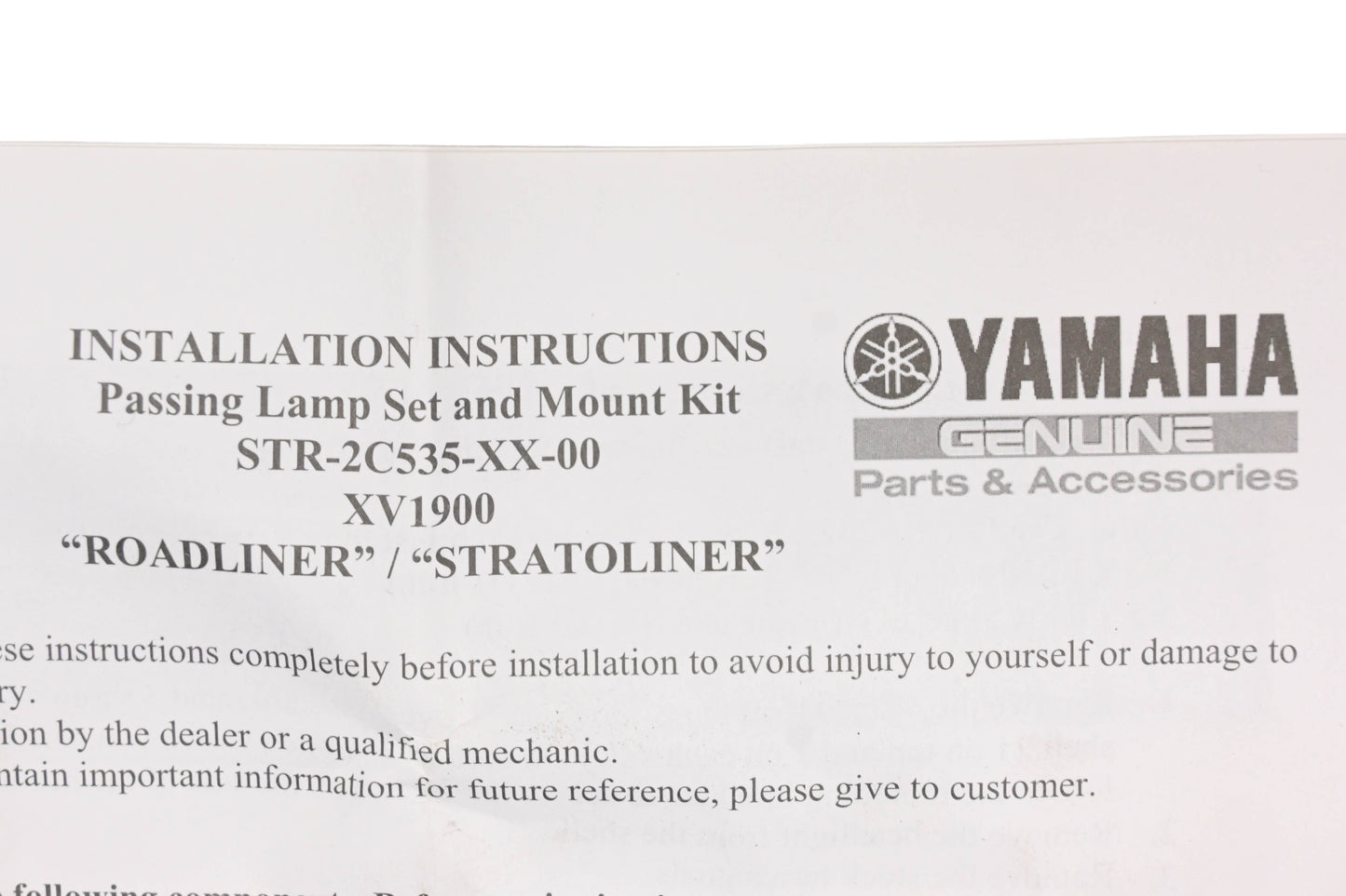 New OEM Yamaha STR-2C535-10-00 Passing Lamp Kit NOS