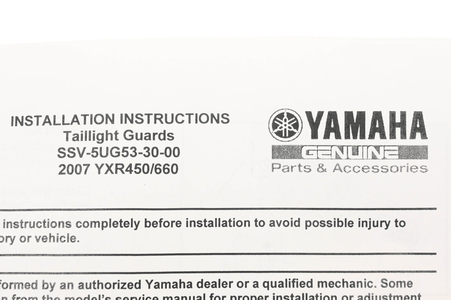 New OEM Yamaha SSV-5UG53-30-00 Tail Light Guard Kit NOS