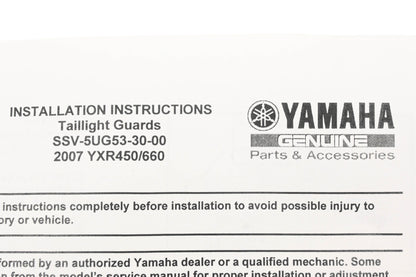 New OEM Yamaha SSV-5UG53-30-00 Tail Light Guard Kit NOS