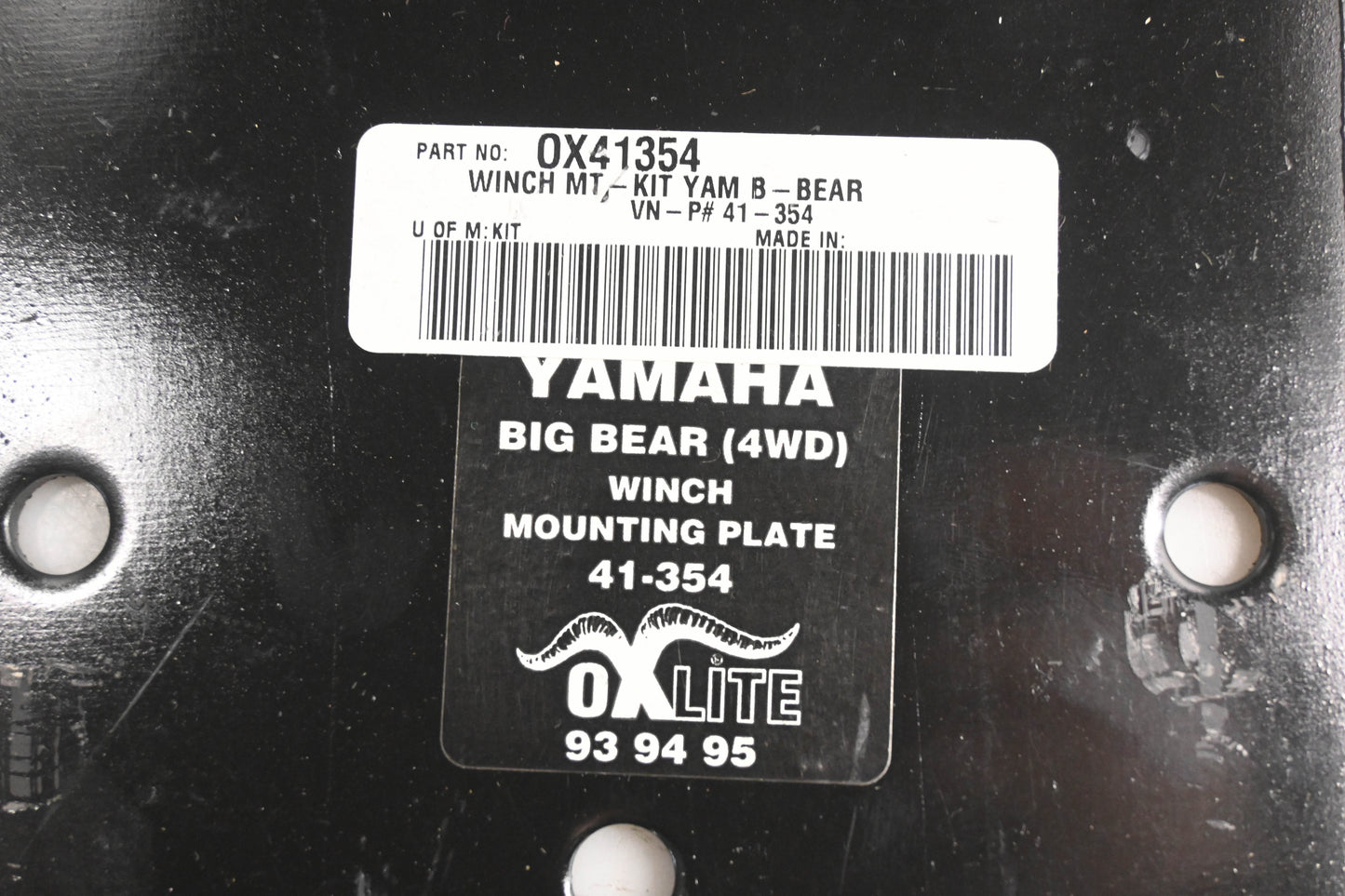 Oxlite 41-354, 0X41354 Yamaha Big Bear Winch Plate Kit NOS
