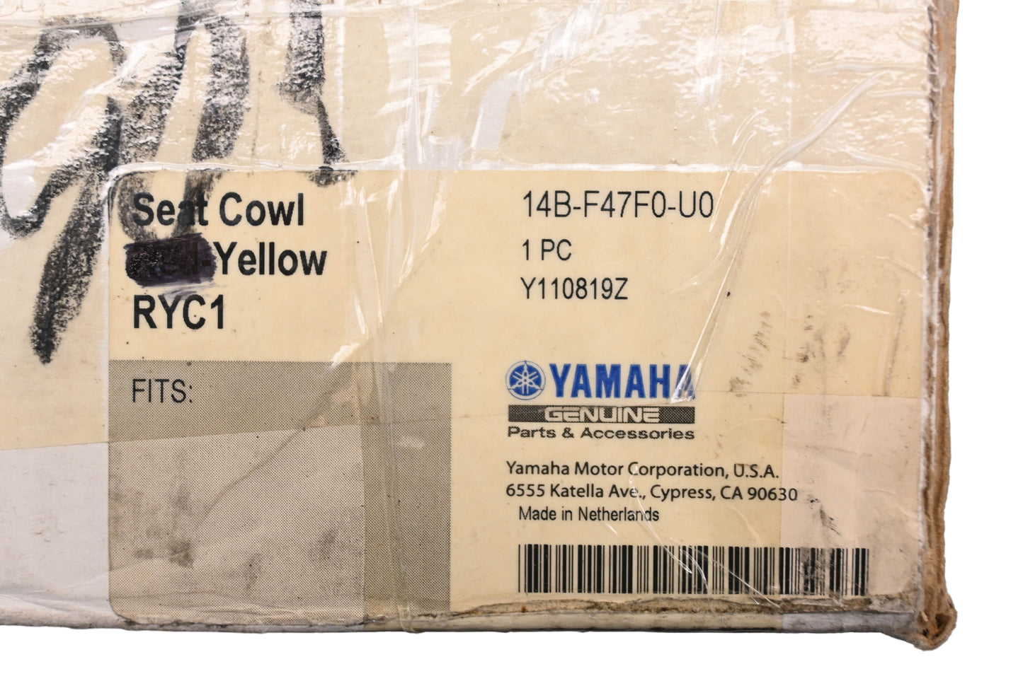 New OEM Yamaha 14B-F47F0-U0-00 Yellow/Black Seat Cowling Kit NOS