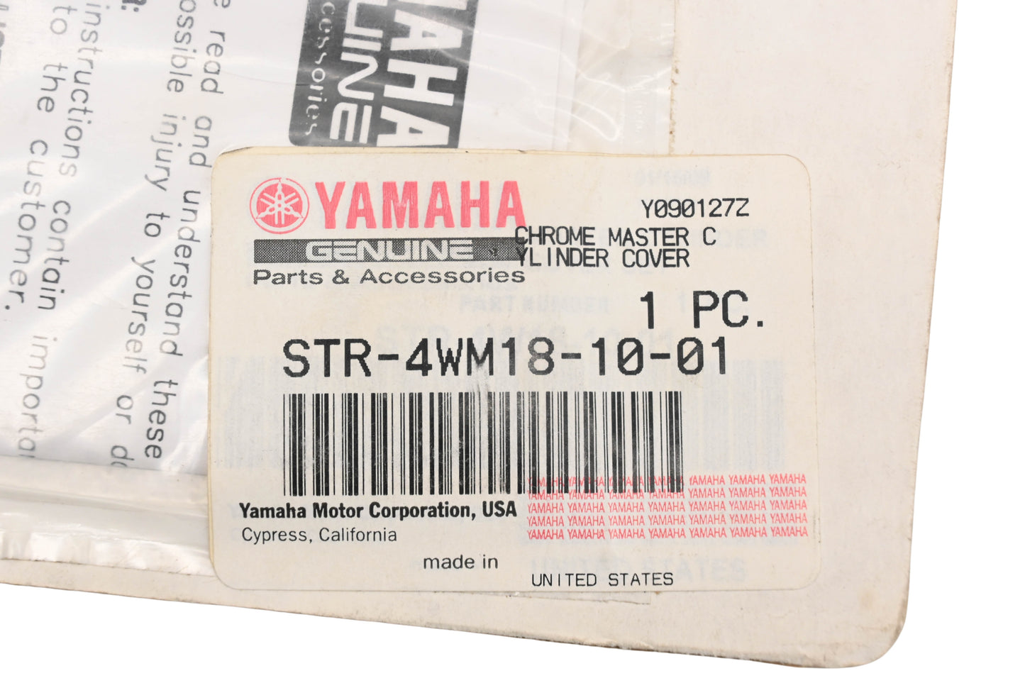 New OEM Yamaha STR-4WM18-10-01 Chrome Master Cylinder Cover Kit NOS