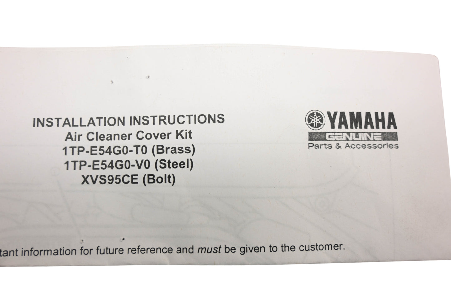 New OEM Yamaha 1TP-E54G0-V0-00 Air Cleaner Cover NOS
