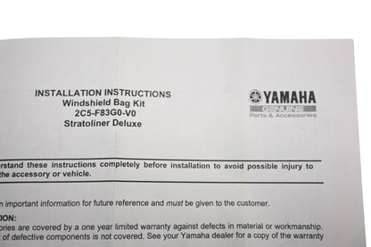 New OEM Yamaha 2C5-F83G0-V0-00 Windshield Bag NOS