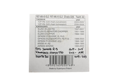 SuperSprox RST-486-45-GLD Front Drive Chain Sprocket 45T NOS