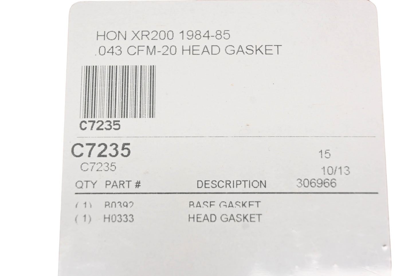 Cometic C7235 Top End Head & Base Gasket Kit NOS