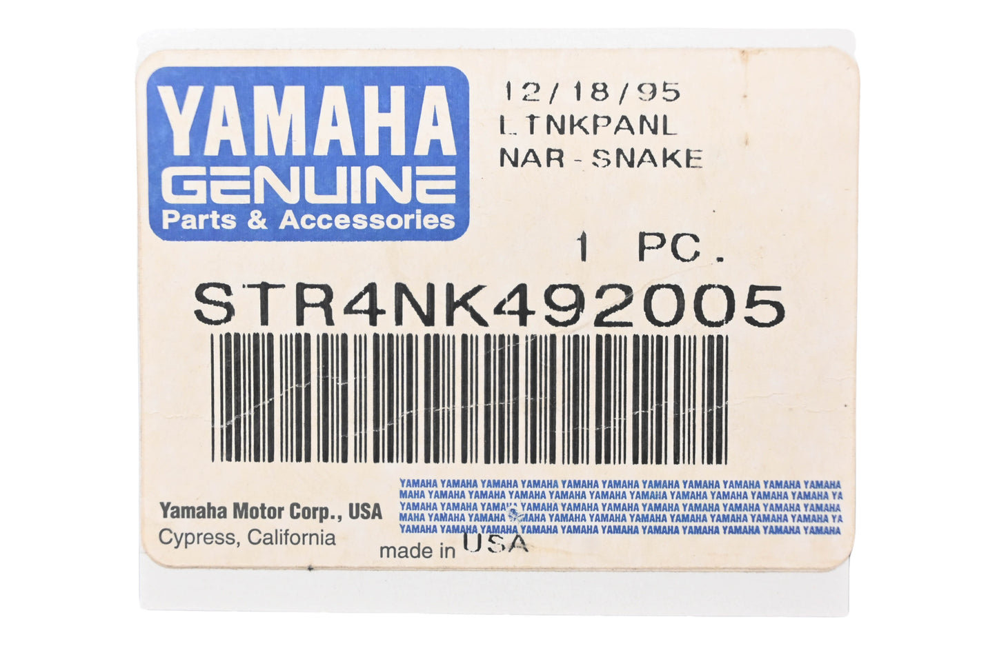 New OEM Yamaha STR-4NK49-20-05 Leather & Snakeskin Design Tank Panel NOS