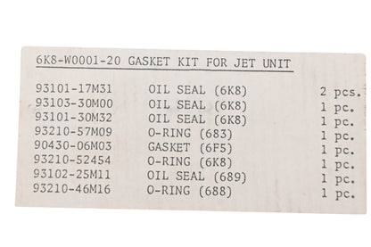 New OEM Yamaha 6K8-W0001-20-00 Jet Unit Gasket & Seal Kit NOS