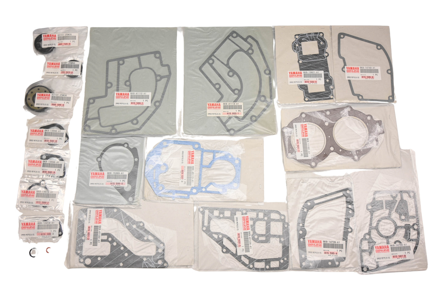 New OEM Yamaha 6K8-W0001-A1-00 Powerhead Gasket Kit NOS