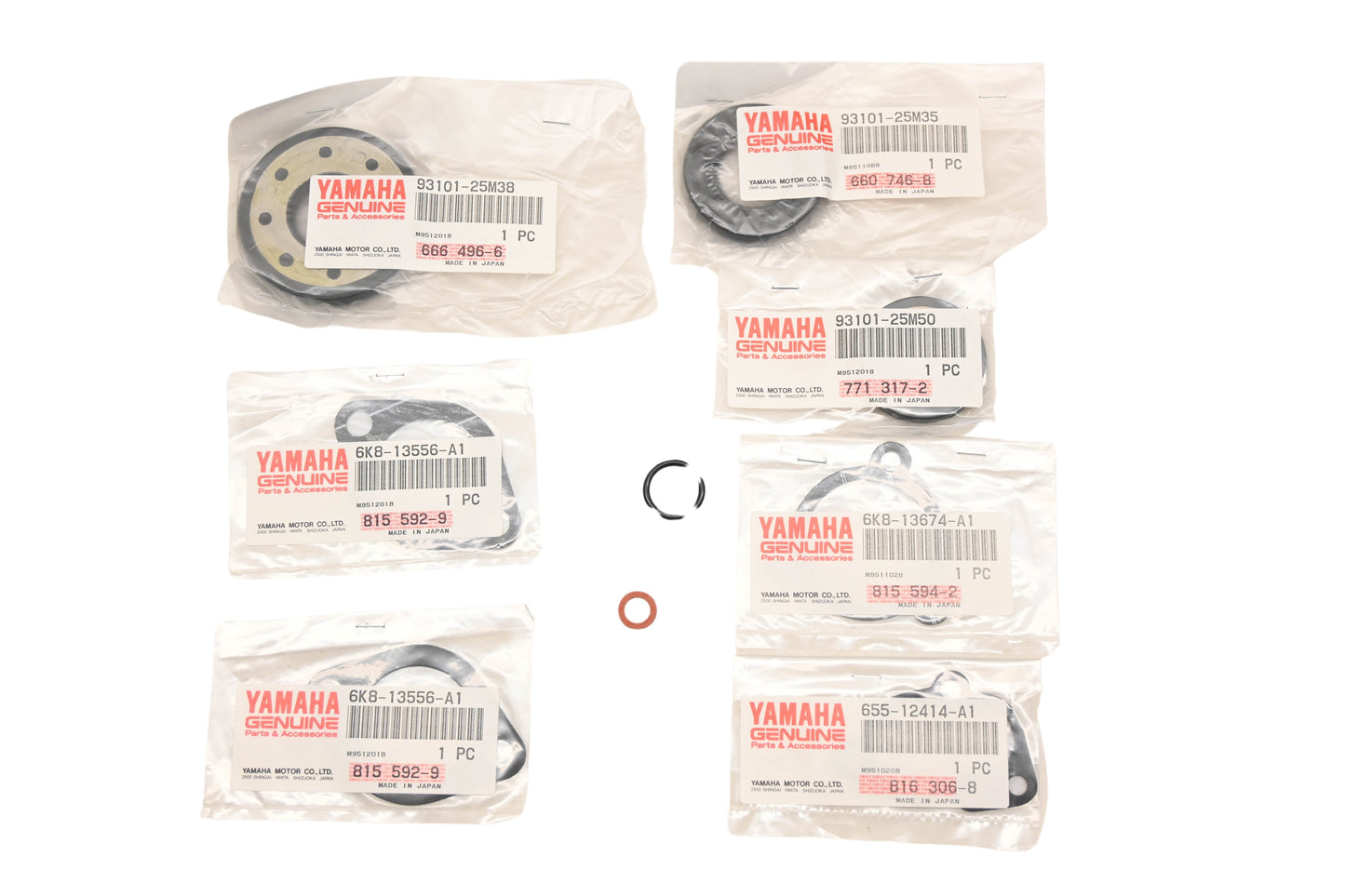 New OEM Yamaha 6K8-W0001-A1-00 Powerhead Gasket Kit NOS