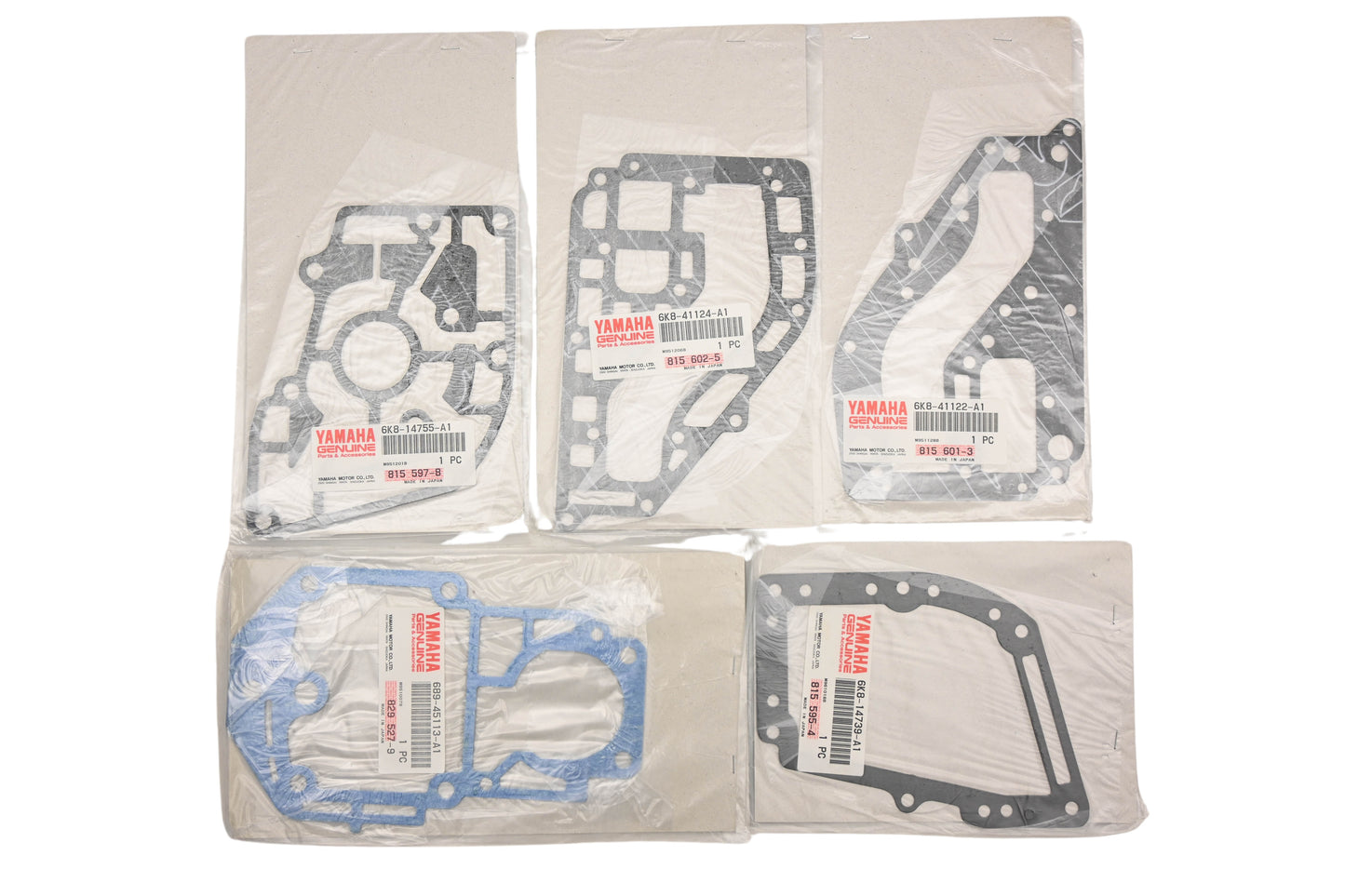 New OEM Yamaha 6K8-W0001-A1-00 Powerhead Gasket Kit NOS