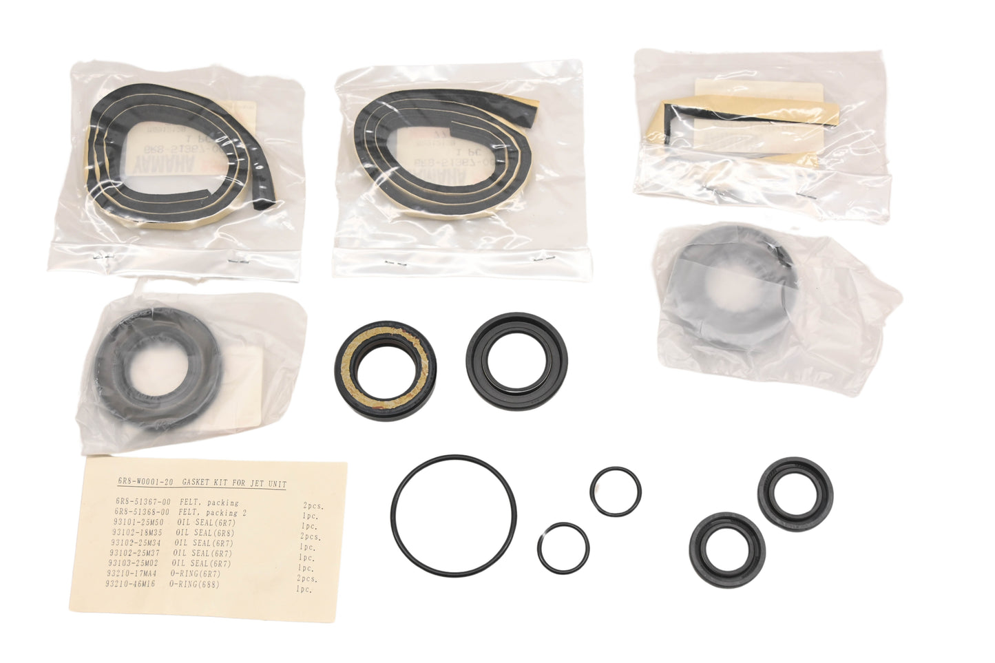 New OEM Yamaha 6R8-W0001-20-00 Jet Unit Gasket & Seal Kit NOS