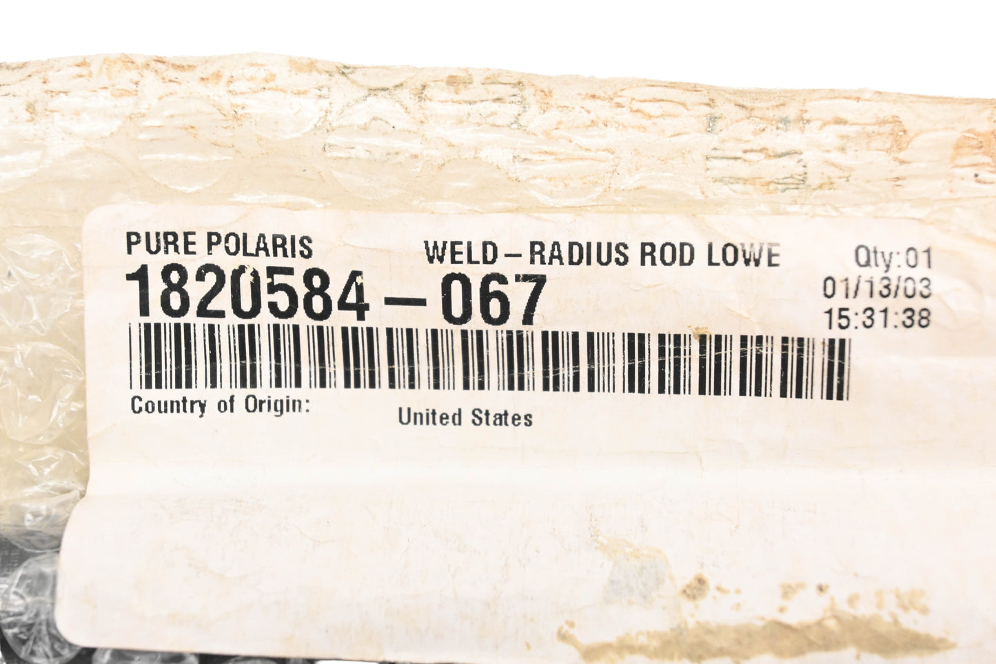 New OEM Polaris 1820584-067 Black Radius Rod NOS