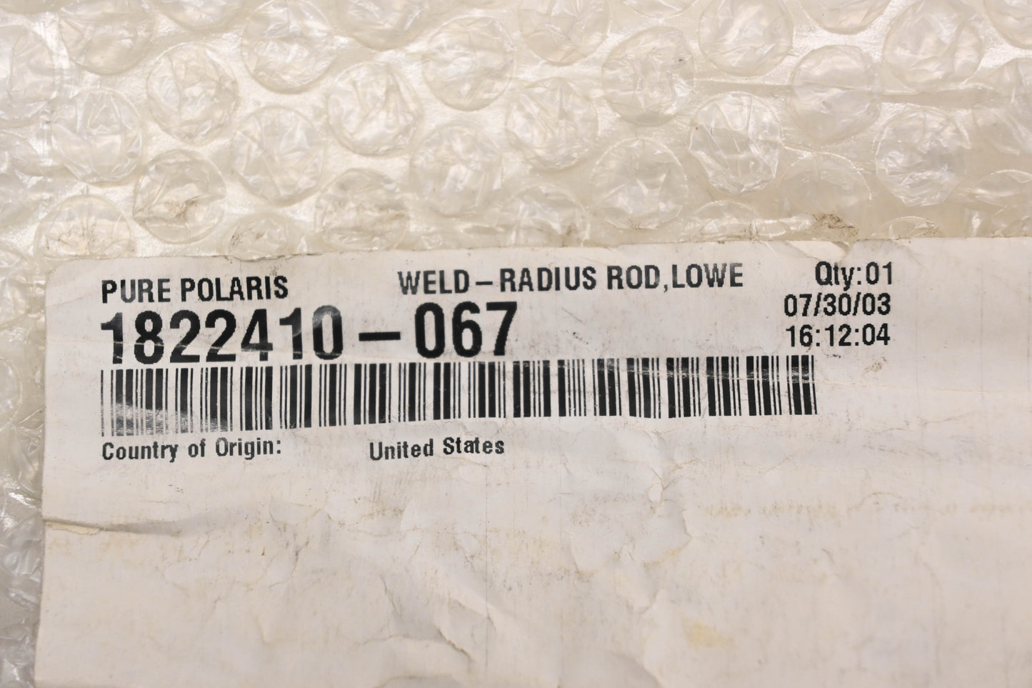 New OEM Polaris 1822410-067 Black Radius Rod NOS