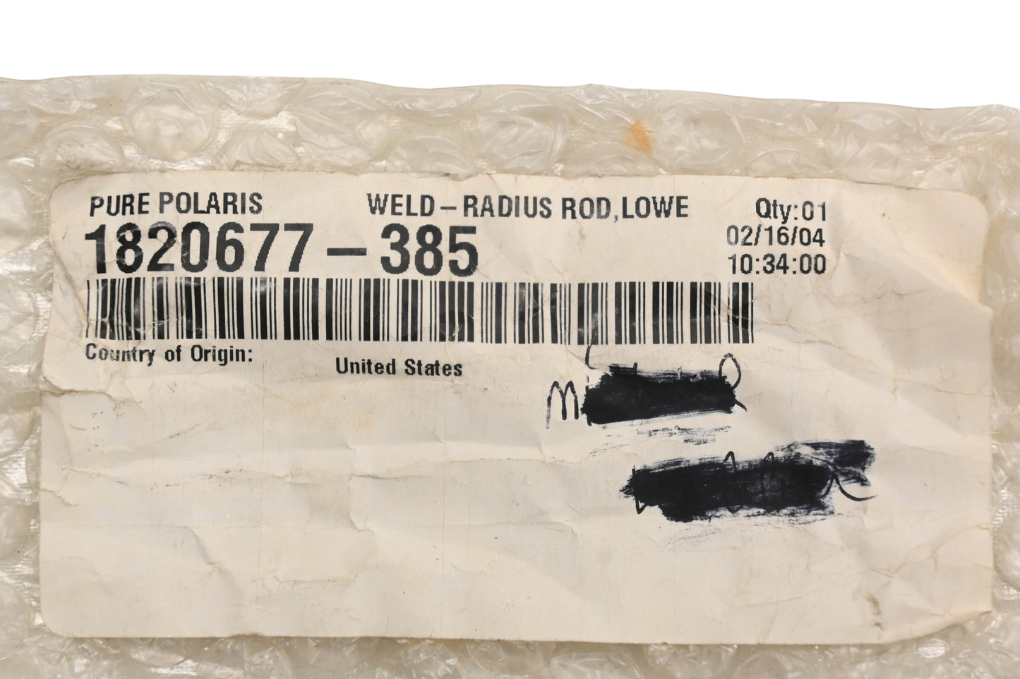 New OEM Polaris 1820677-385 Silver Lower Radius Rod NOS