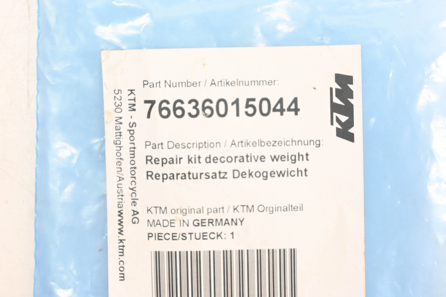 New OEM KTM 76636015044 Decompression Weight Repair Kit NOS