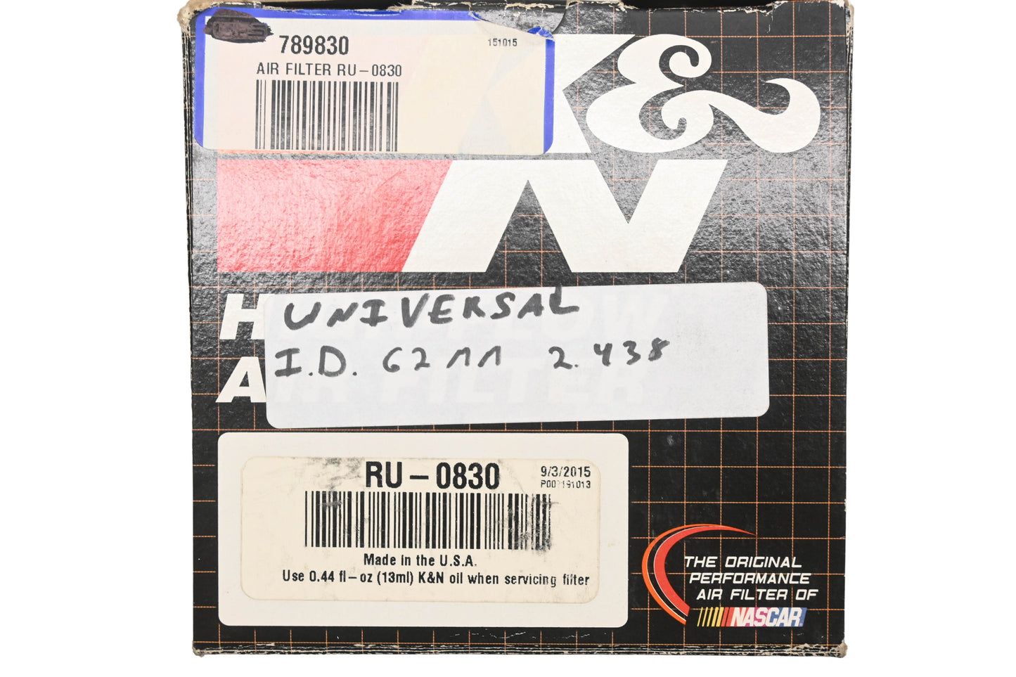 K&N RU-0830, 789830 Air Filter NOS
