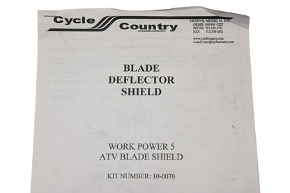 Cycle Country 10-0070 Work Power #5 ATV Blade Deflector Shield NOS
