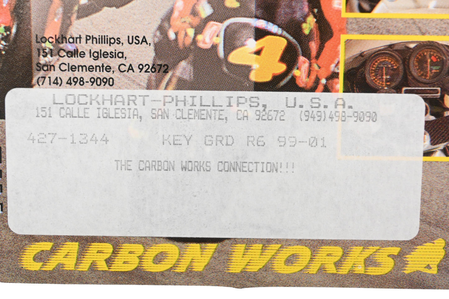 Lockhart Phillips 427-1344 Carbon Fiber Triple Tree Key Guard NOS