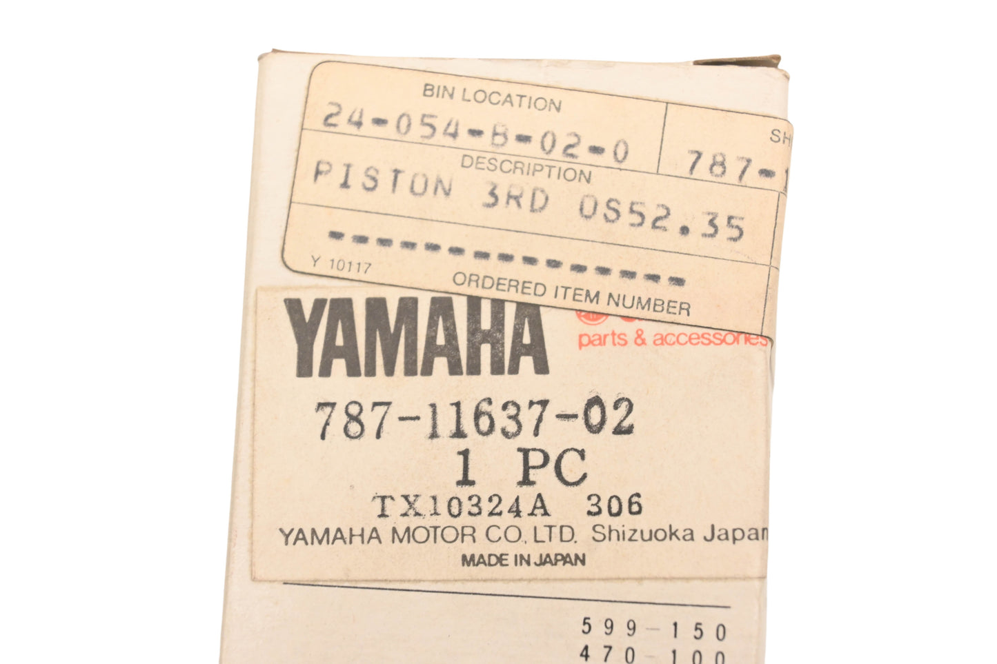 New OEM Yamaha 787-11637-02-00 Piston NOS