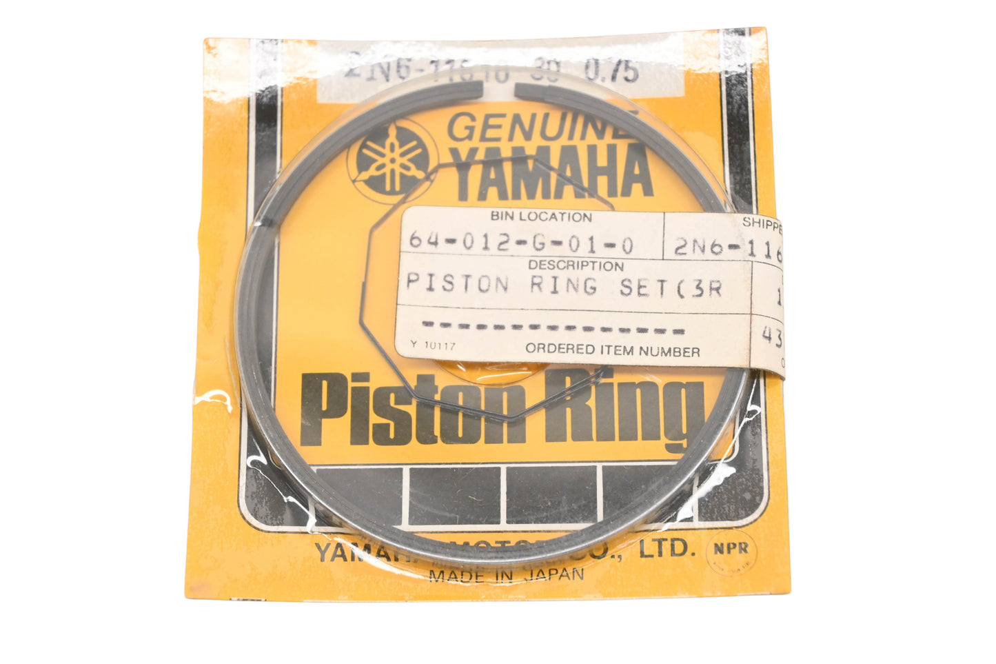 New OEM Yamaha 2N6-11610-30-00 Piston Ring Kit NOS