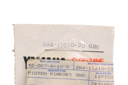 New OEM Yamaha 2A4-11610-20-00 Piston Ring Kit NOS