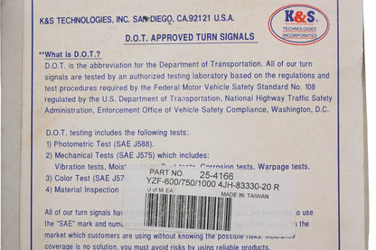 K&S 25-4166, 4JH-83330-10-00 Turn Signal Assembly NOS