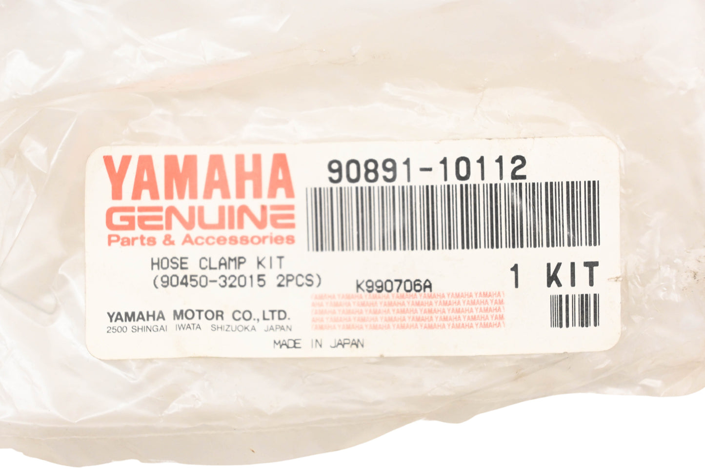 New OEM Yamaha 90891-10112-00 Hose Clamp Kit NOS