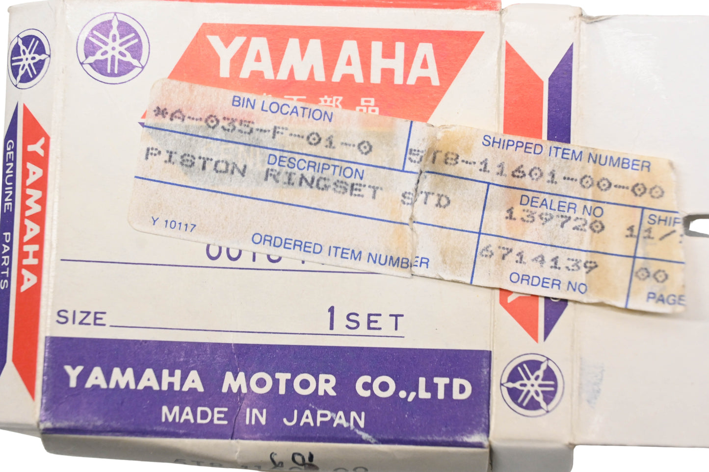 New OEM Yamaha 5T8-11601-00-00 Piston Ring Kit NOS