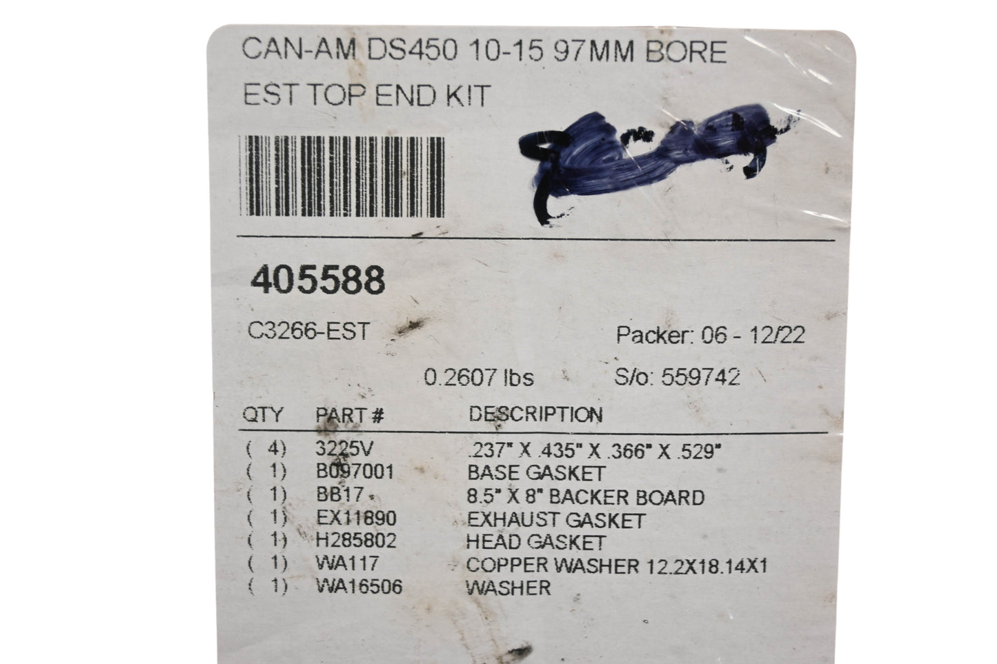 Cometic 405588 Top End Gasket Kit NOS