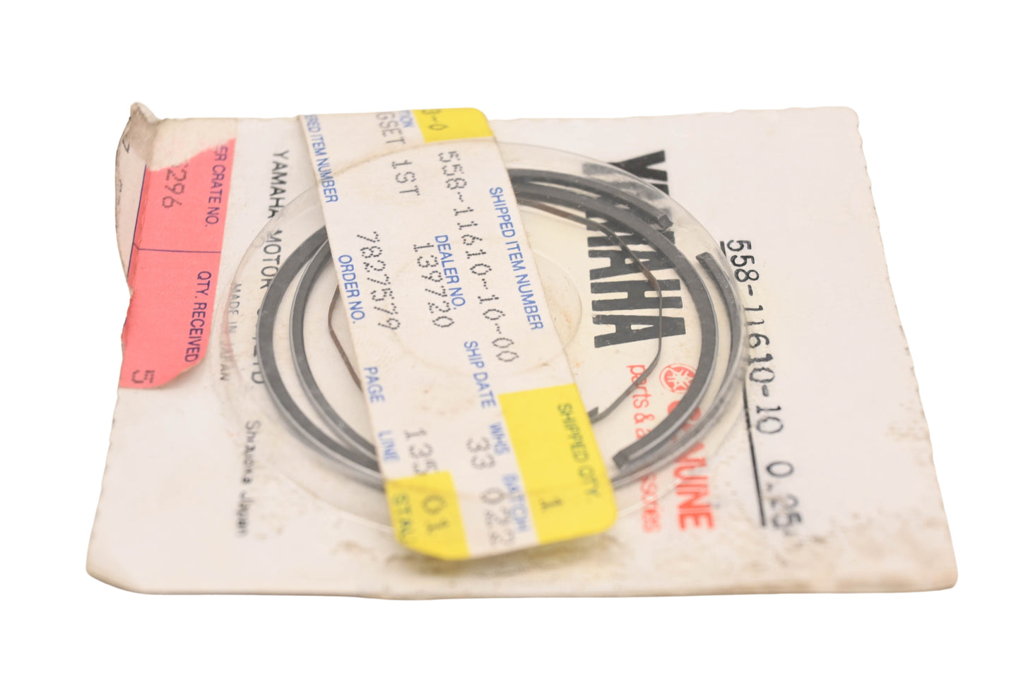 New OEM Yamaha 558-11610-10-00 Piston Ring Kit NOS