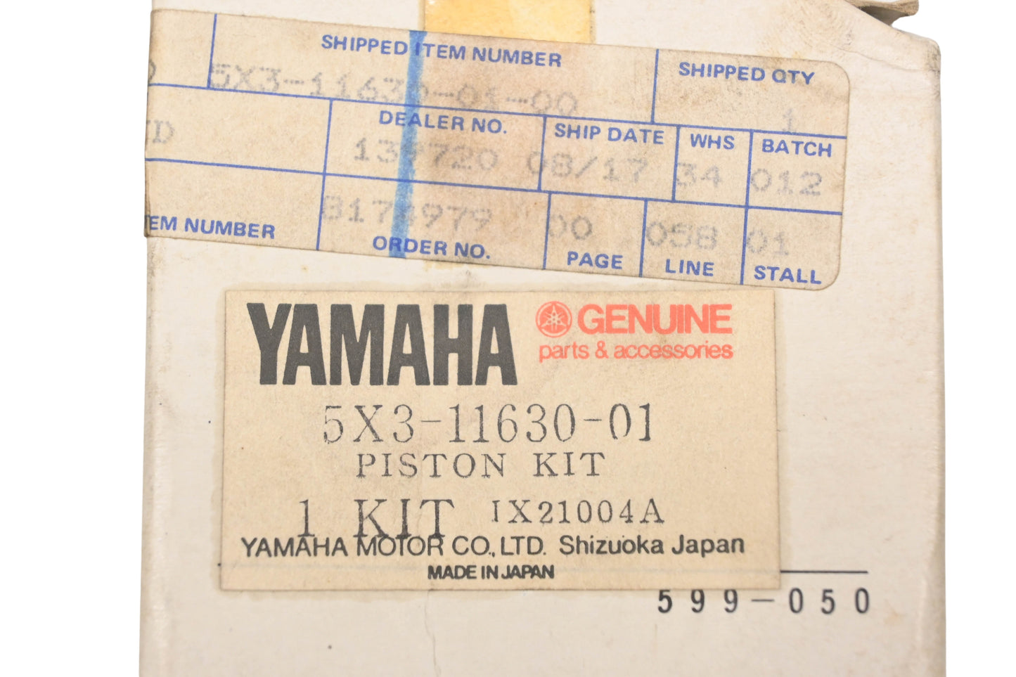 New OEM Yamaha 5X3-11630-01-00 Piston Kit NOS