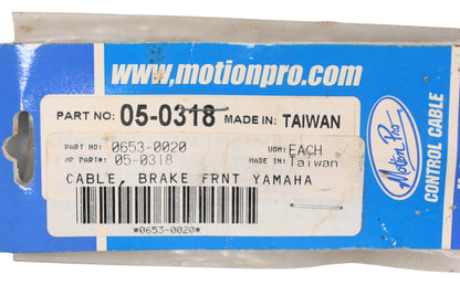 Motion Pro 05-0318, 0653-0020, MP05-318 Front Brake Cable NOS