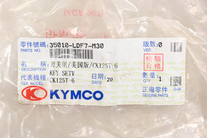 Kymco 35010-LDF7-M30 Ignition Switch & Key Kit NOS