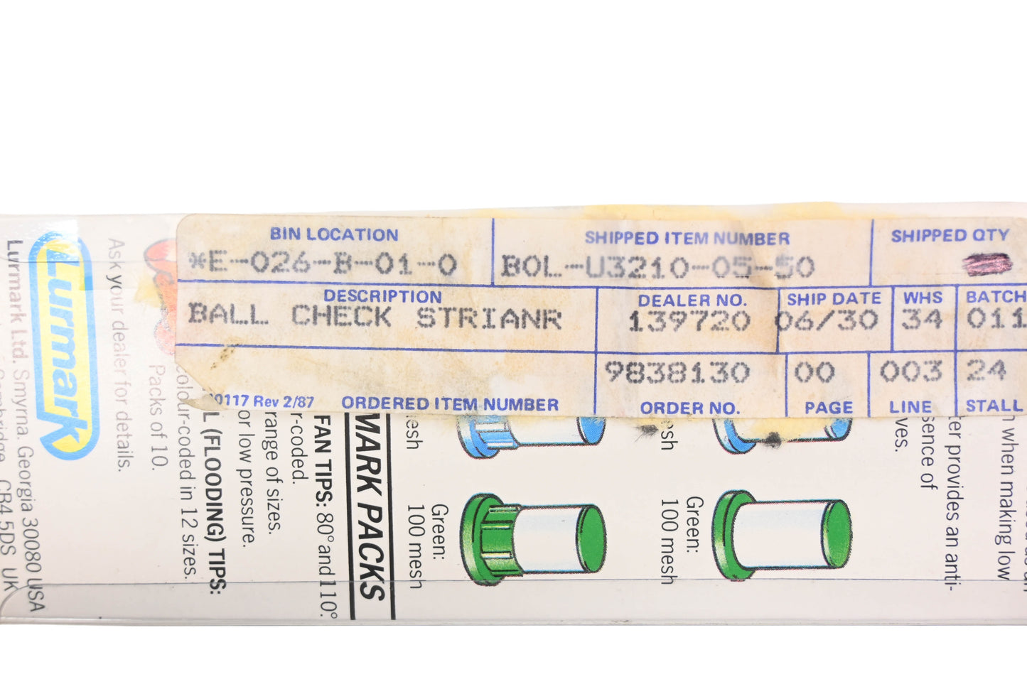 New OEM Yamaha B0L-U3210-05-50 Lumark Ball-Check Nozzle Filters Qty 10 NOS