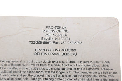 Pro-Tek 0505-0435 Yellow Delrin Frame Slider Kit NOS