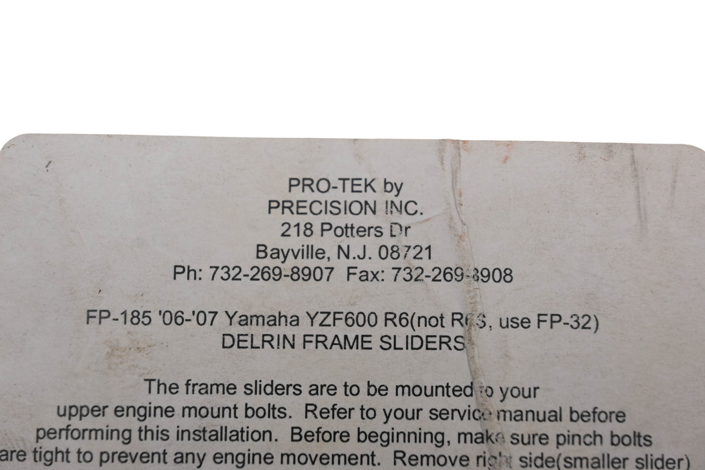 Pro-Tek 0505-0436 Black Delrin Frame Slider Kit NOS