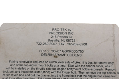 Pro-Tek 0505-0433 Red Delrin Frame Slider Kit NOS