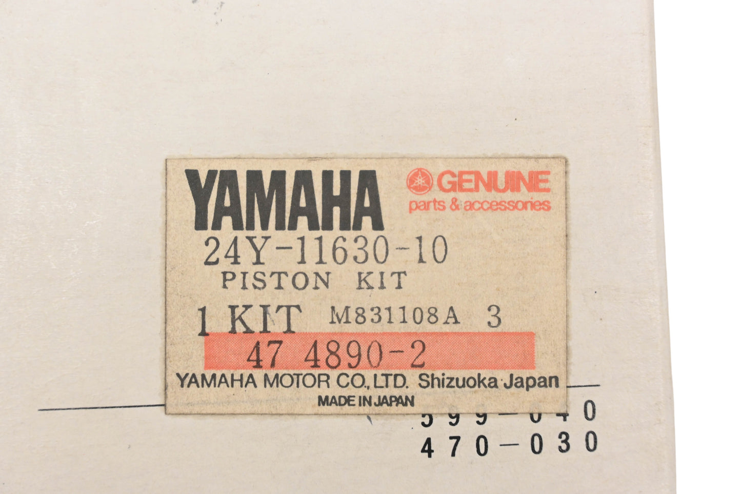 New OEM Yamaha 24Y-11630-10-00 Piston Kit NOS