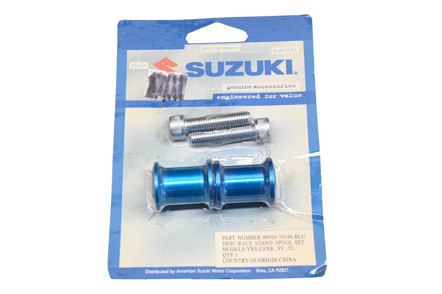New OEM Suzuki 99950-70348-BLU Blue Race Stand Spool Kit NOS