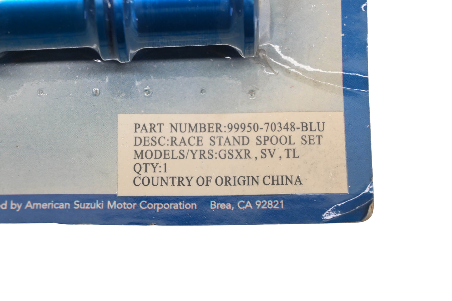 New OEM Suzuki 99950-70348-BLU Blue Race Stand Spool Kit NOS
