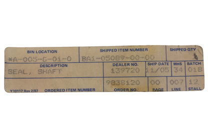 New OEM Yamaha BA1-05089-00-00 Attachment Shaft Seal NOS