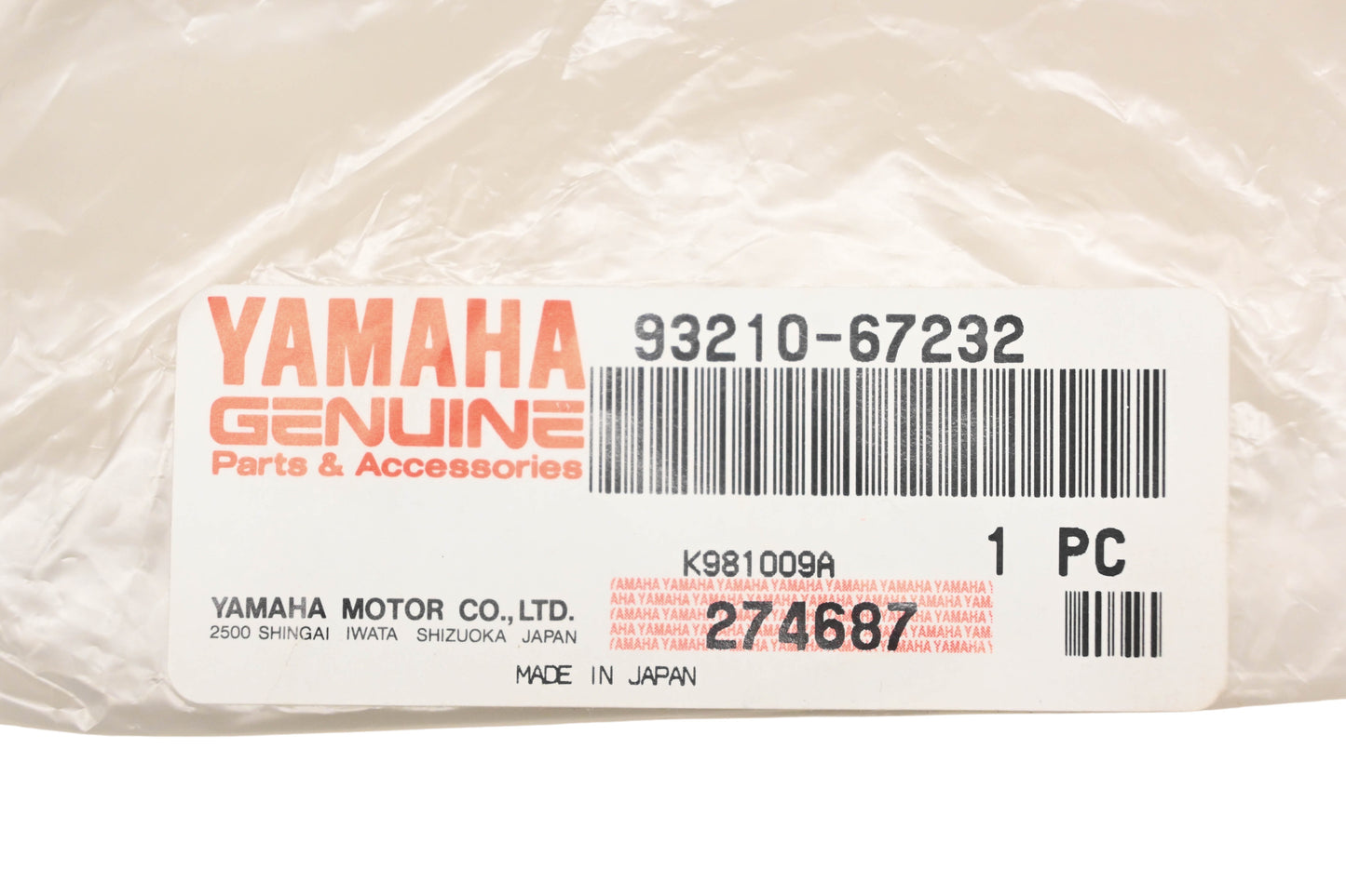 New OEM Yamaha 93210-67232-00 O-Ring NOS