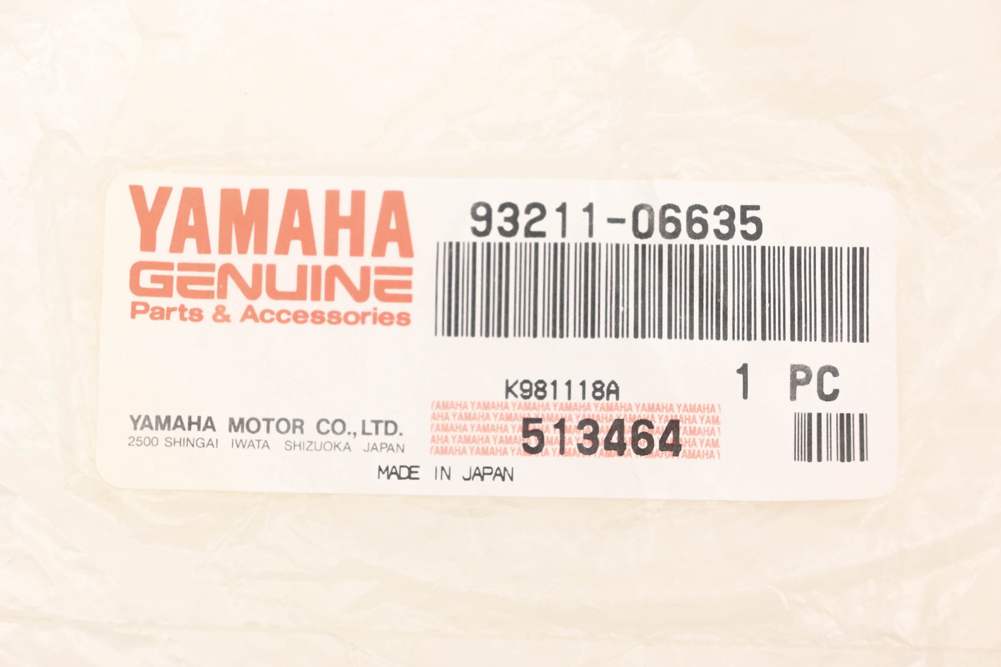 New OEM Yamaha 93211-06635-00 O-Ring NOS