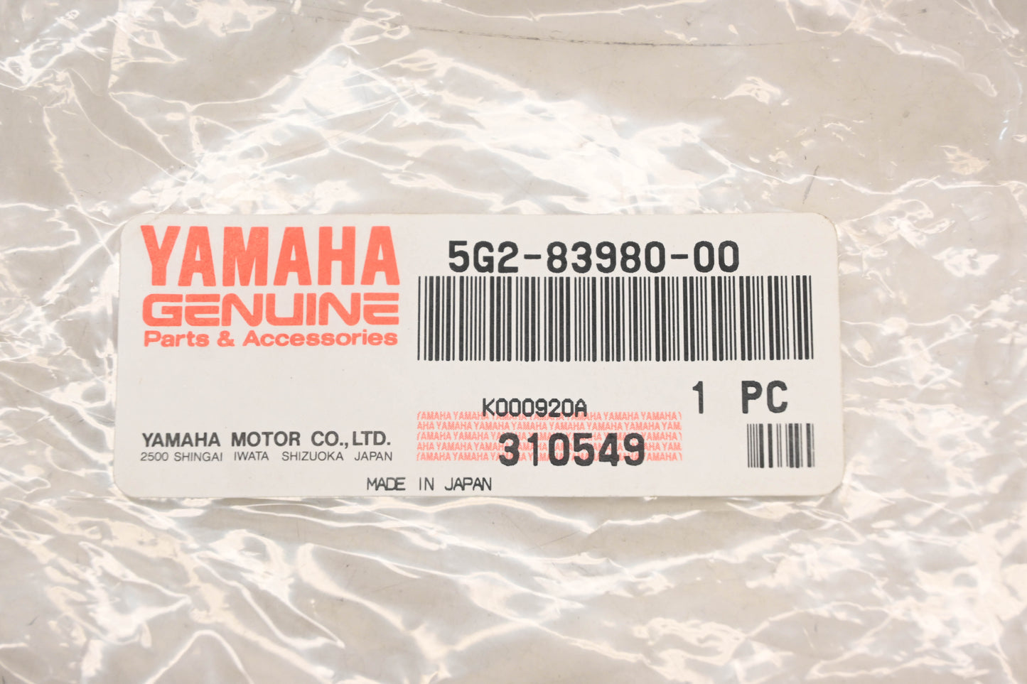 New OEM Yamaha 5G2-83980-00-00 Stop Switch Assembly NOS
